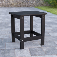 Flash Furniture JJ-T14001-BLK-GG Charlestown All-Weather Poly Resin Wood Adirondack Side Table in Black